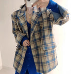 Designer Color Pop Plaid A-Line Blazer