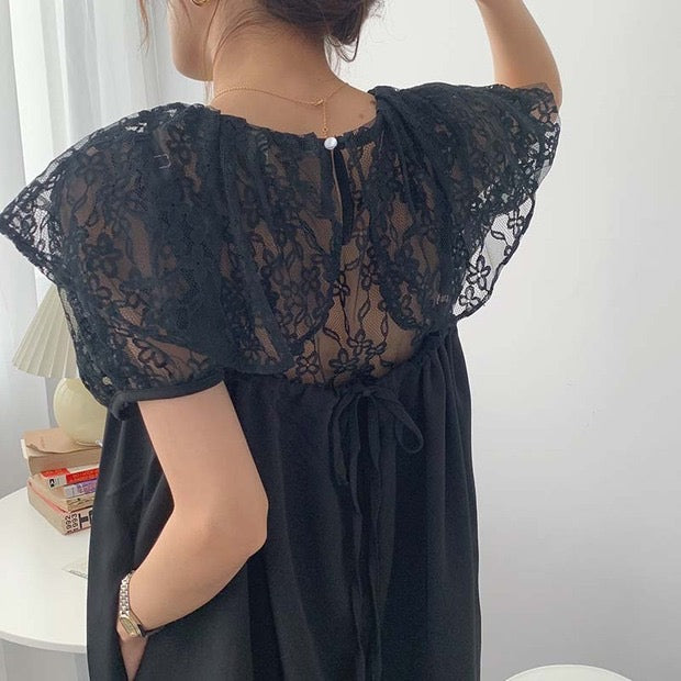 Lace Blouse and Slip Dress Set