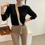 Designer Side Button Knitted Top