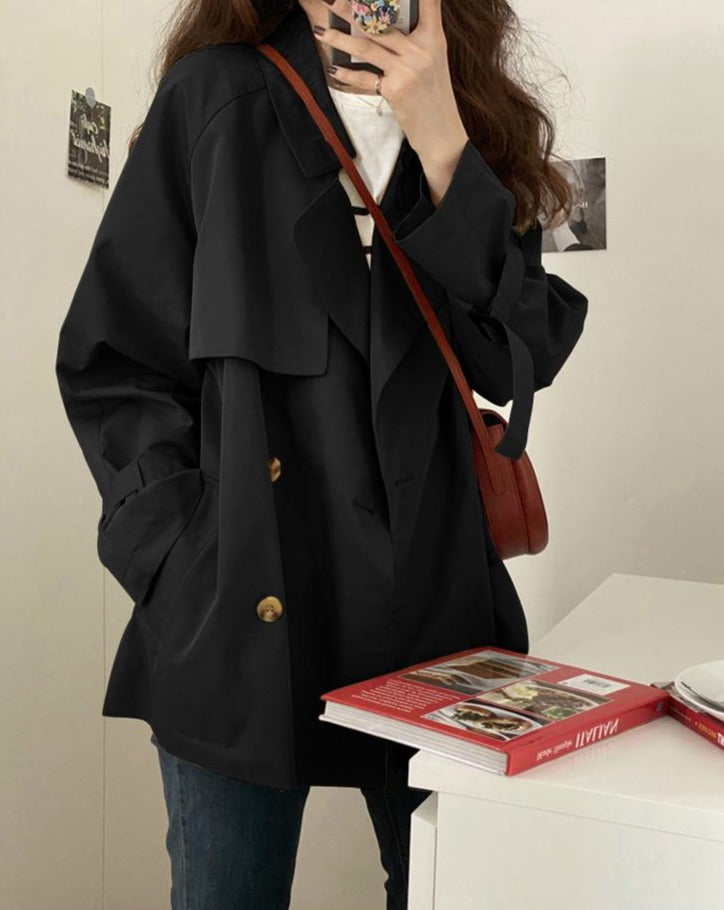 Short Double Breasted Trench Coat