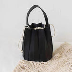 Pleated Soft Vegan Leather Basket Bag