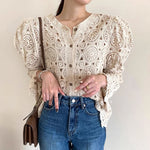 Openwork Knitted Cardigan