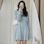 Button-Up Mini Shirt Dress with Frill Cuffs