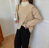 Designer Crew Neck Sweater with Contrasting Stitches