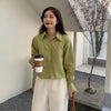 A-Line Long Sleeve Pleated Back Button-Up Shirt