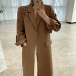 Blazer Style Long Jacket with Back Vent