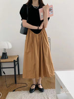 Princess Style Black and Tan Pleated Dress