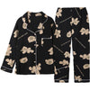 Korean Style Black Teddy Bear Pajama Set