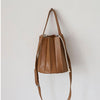 Pleated Soft Vegan Leather Basket Bag