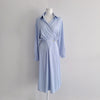 Long Sleeve Chiffon One Button Shirt Dress