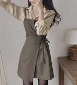 Button Up Shirt with Wrap Style Strap Dress