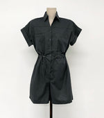 Button-Up DrawString Utility Jumpsuit