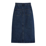 High Waist Denim Skirt with Side Slit