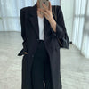 Blazer Style Long Jacket with Back Vent