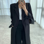 Blazer Style Long Jacket with Back Vent