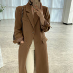 Blazer Style Long Jacket with Back Vent