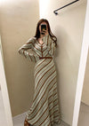 Designer Striped Knitted Dress Set