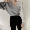 Designer Half Knit Half Shirt Cross Over Top