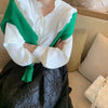 Ruffled Neck Pleated Balloon Sleeve Blouse