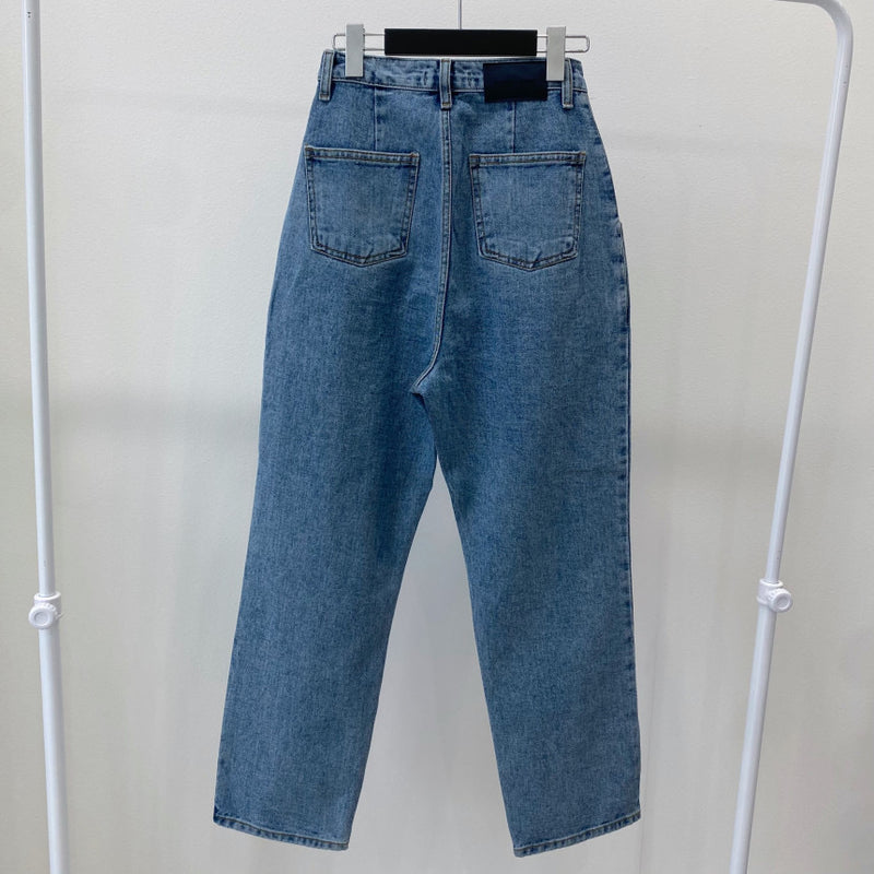 High Rise Barrel Shape Denim Jeans