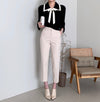 Knit Top with Double Layered Pointed Collar and Tie