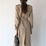 Long Double-Breasted Trench Coat