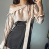 Asymmetrical Drop Shoulder Silky Blouse