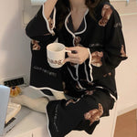 Korean Style Black Teddy Bear Pajama Set