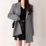 Designer Asymmetrical High-Low Blazer in Plaids with Belt