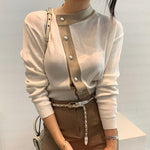 Designer Side Button Knitted Top