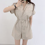 Button-Up DrawString Utility Jumpsuit