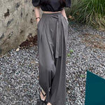 Korean Style Wide Leg Belted Pants