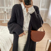 Cable Knit Open Front Relaxed Long Cardigan