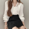 Long Sleeve Soft Knit Top with Lace Neckline