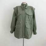 Drawcord Waist Utility Cotton Coat