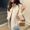 Minimalist Round Neck Ivory Tweed Jacket