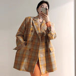 Designer Color Pop Plaid A-Line Blazer