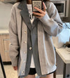 Designer Blazer Collar Oversized Cardigan