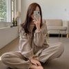 Korean Style Textured Cotton Lounge Wear Set