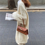 Cable Knit Open Front Relaxed Long Cardigan