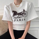 Designer Paris Print Cotton T-Shirt