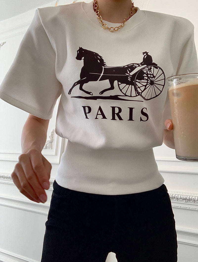 Designer Paris Print Cotton T-Shirt