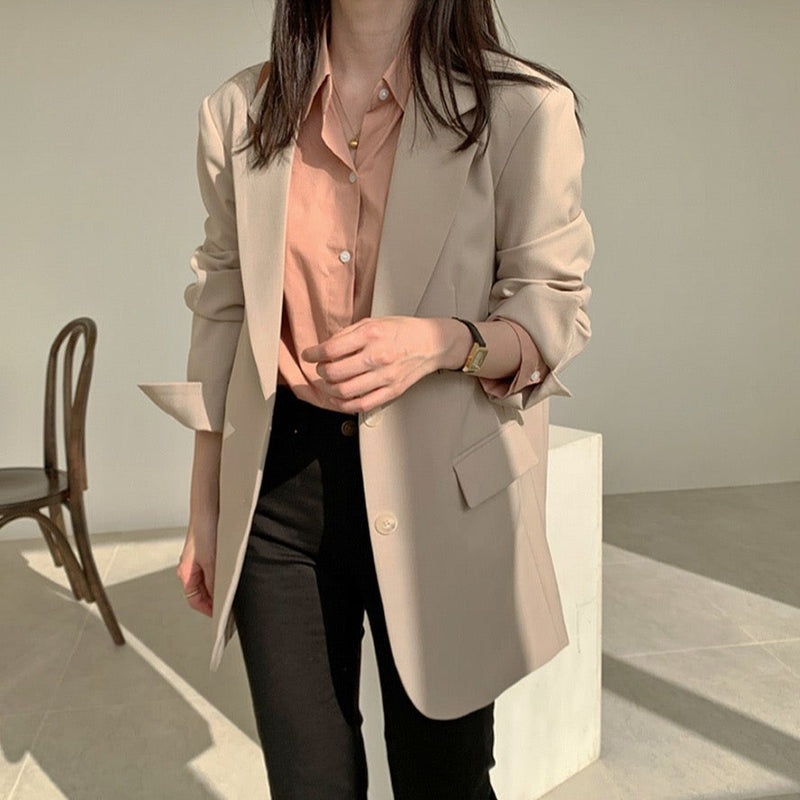 Korean Style Casual Blazer with Back Vent