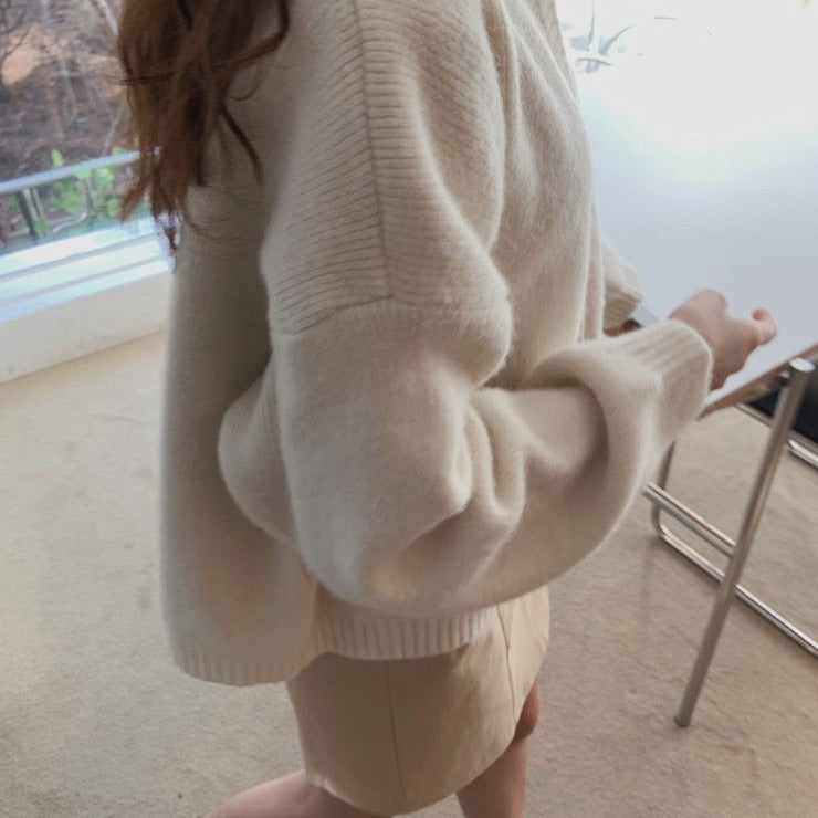 Soft Knit Round Neck Cardigan