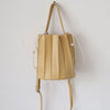 Pleated Soft Vegan Leather Basket Bag