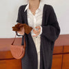 Cable Knit Open Front Relaxed Long Cardigan