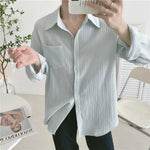 Soft Color Textured Button-Up Shirt