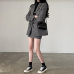 Korean Style Oversized Blazer Set in Plaids