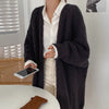 Cable Knit Open Front Relaxed Long Cardigan