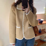 Peter Pan Collar Gold Button White Trim Jacket